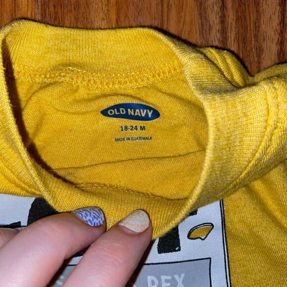 5 For $25 Old Navy Yellow T-Rex Tee Baby Size 18-24 Months - Picture 2 of 4